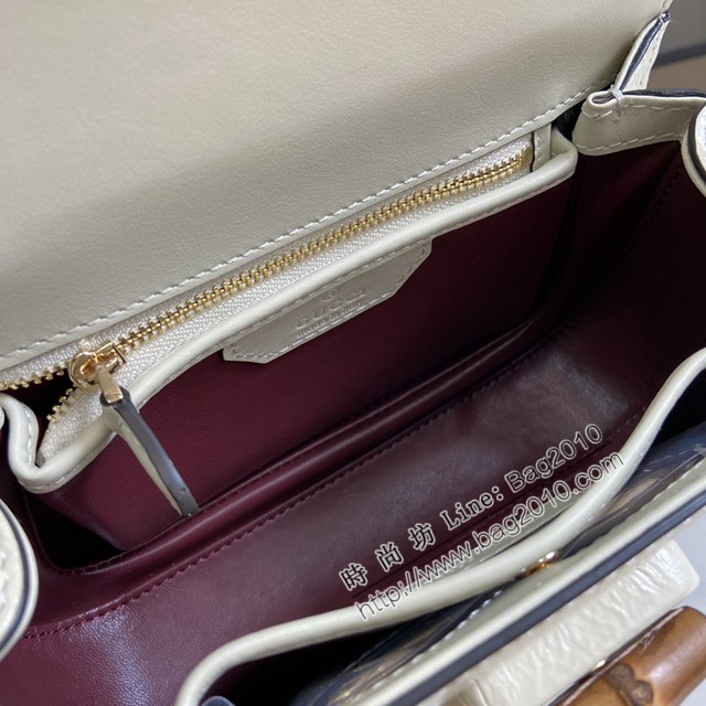 Gucci專櫃古馳最新款Bamboo 1947系列小號竹節手提包 jh2452型號：675797